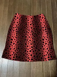 ヒョウ柄 レオパード ミニスカート 赤 黒 Sサイズ 日本製