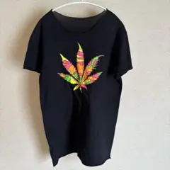 lucien pellat-finet リーフプリントTシャツ 黒　Sサイズのサムネイル