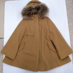 美品【UNTITLED】ウールコート Aライン コート ファー付き　1サイズ