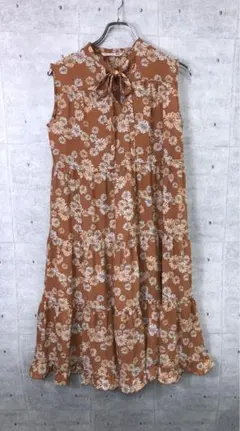 PAUL & JOE UNIQLO 古着 胸元リボン レトロ 花柄 ワンピース