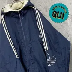 レア 90s US古着○アディダス 中綿 刺繍ナイロンジャケット メンズ2XL