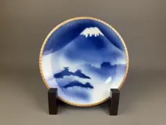 寺田みのる 瀬戸焼 陶額「富士山」 飾り皿 大皿 角皿 インテリア 置物