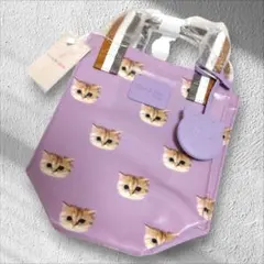 PAUL & JOE SISTER ヌネット総柄 ミニトートバッグ パープル 猫のサムネイル