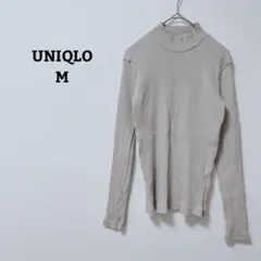 ユニクロ　リブハイネックT　ハイネック　ストレッチ　オフィカジ　シンプル　Ｍ