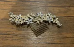 花モチーフ ヘアコーム ゴールド ブライダル