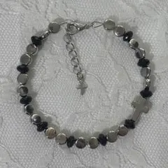 クロス十字架ハンドメイドブレスレットY2Kフェアリーグランジウィッシュコア