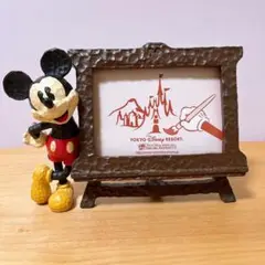 東京ディズニーリゾート ミッキーマウス 木彫り風 フォトフレーム 写真立て