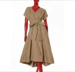 美品　sov. ダブスタ　カシュクールワンピース　ベージュ　38 クリーニング済