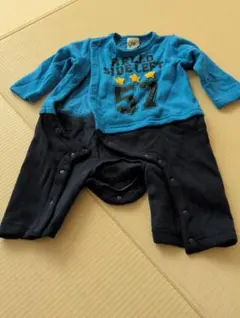 青・黒 プリントロンパース 70