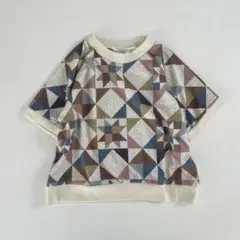 soft cheese パッチワーク柄キルトTシャツ　120