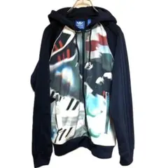 アディダス フルジップ パーカー 総柄 M