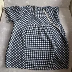 チェック　カットソー