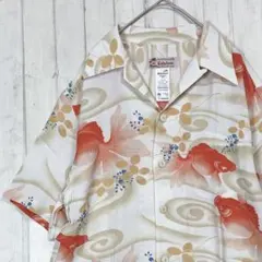 ✨極美品✨Kaluluwa カルルワ　アロハシャツ　金魚柄　和柄　レーヨン　Mのサムネイル