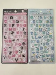 【正規品】ボンボンドロップシール ハローキティ ポチャッコ moji 文字