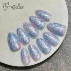 【オーダーメイド受付】ネイルチップ　マーブル　パール　春ネイル