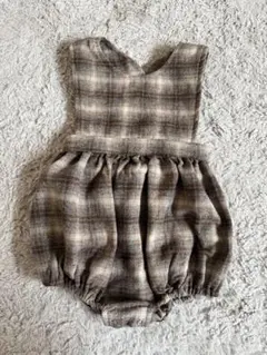 anneshirley チェックロンパース　M