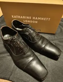 KATHARINE HAMNETT ブラックドレスシューズ 27.5 31504