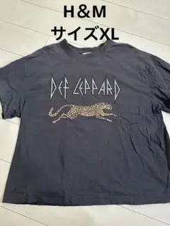 H＆M オーバーサイズプリントロックTシャツ Tシャツ XL