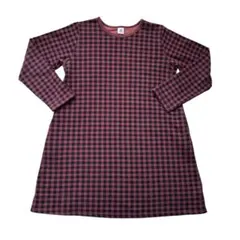 devirock ブラウンチェック 長袖ワンピース 裏起毛　150cm