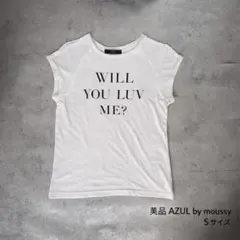 美品 AZUL by moussy メッセージロゴTシャツ ホワイト Sサイズのサムネイル