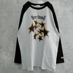 美品　sedacle　オーバーサイズ　スター　ラグラン　ロンT　Ｔシャツ 黒　L