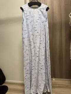 UNITED ARROWS 薄い青 ノースリーブ ロングワンピース　サイズ36