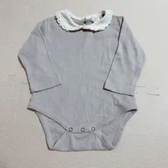 MONBEBE ロンパース ボーダー フリル襟 Mのサムネイル