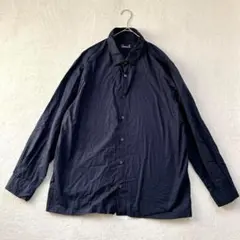 s101【CavariA】キャバリア　レギュラーカラーシャツ　ネイビー　メンズM