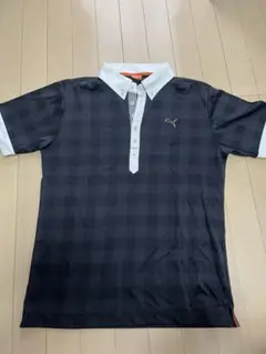 Puma チェック柄ポロシャツ Lサイズ
