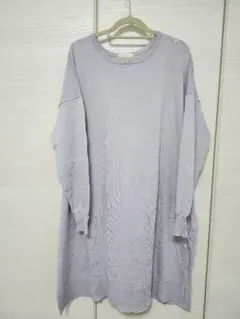 chocol raffine robe 薄紫 長袖ニットワンピース　フリーサイズ