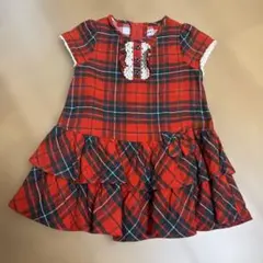 ミキハウス　赤チェック　ワンピース 90cm