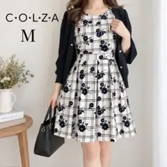 C•O•L•Z•A コルザ 花柄チェックワンピース M フレア