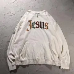 Kingdom&Will トレーナー Jesus オールドイングリッシュ　白