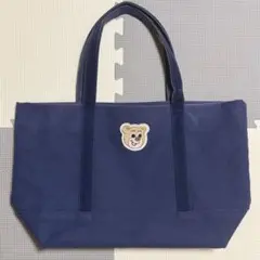 オールドテディ ワッペントートバッグ（L） ネイビー ラブラリー