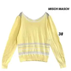 MISCH MASCH シアーニット イエロー 38 薄手 Vネック フェミニン