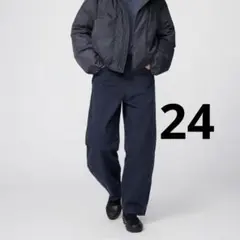 24 ブルー ユニクロ U カーブパンツ