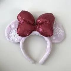 ミッキー耳カチューシャ スパンコールリボン クリスマス2016