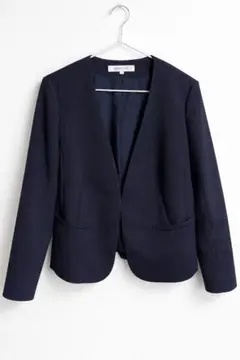 NATURAL BEAUTY BASIC ネイビー ノーカラージャケット M