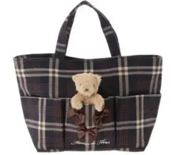 メゾンドフルール　くま　チェック　トートバッグ　新品