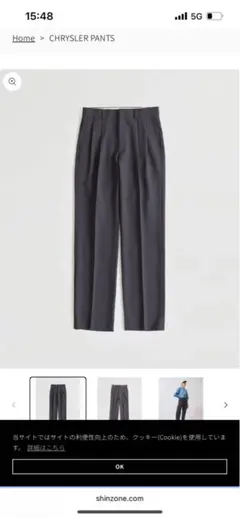 THE SHINZONNE CHRYSLER PANTS グレー 34サイズ