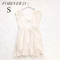 フォーエバー21レースチュニック総レース花柄半袖ノースリーブ美品アイボリー☘️のサムネイル