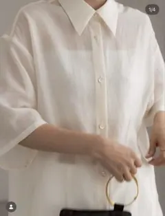 digne完売品★sheer shirts ivoryのサムネイル