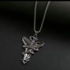 NBA　コービー ブラックマンバ　 毒蛇　十字架　ネックレス　ブラック　チェーン