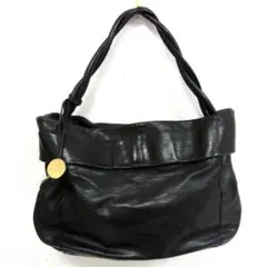 美品　FURLA　フルラ　本革 レザー　ショルダー トート バッグ　黒 ブラック