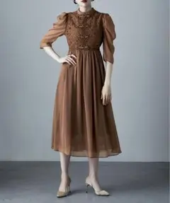 新作　チャイナモチーフフレアドレス