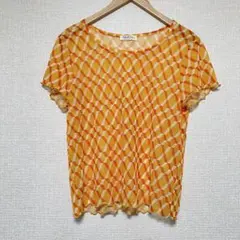 Jolie & Joy 【M】半袖Tシャツ シアーシャツ オレンジ 夏服