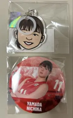 山田二千華　モバガチャ　缶バッジ　バレーボール女子日本代表