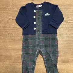 KPBoy ロンパース・カバーオール ネイビー チェック柄 70㎝