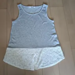 レース裾 タンクトップ 【Lサイズ 】 グレーのサムネイル