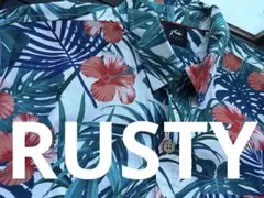 RUSTY アロハシャツ 半袖シャツ ボタニカル柄　Lのサムネイル